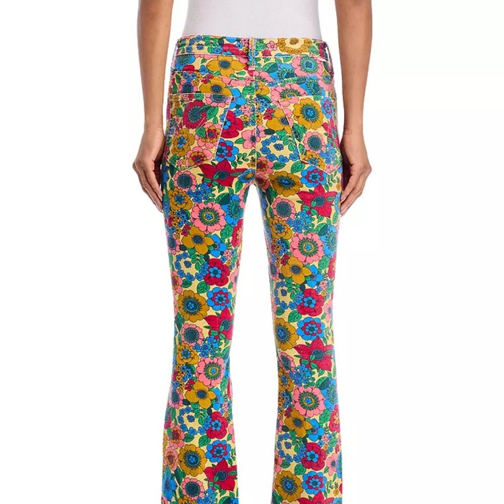 MOTHER Floral Straight Leg Jeans in Pink, Blue and Yellow - Picture 2 of 5